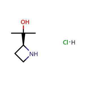 Chemical structure of 2-[(2S)-azetidin-2-yl]propan-2-ol hydrochloride , CAS 935669-11-7, AChemBlock O33222