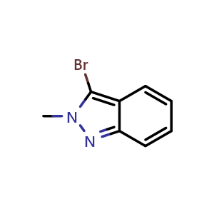 Chemical structure of 3-bromo-2-methyl-2H-indazole , CAS 457891-25-7, AChemBlock O33236