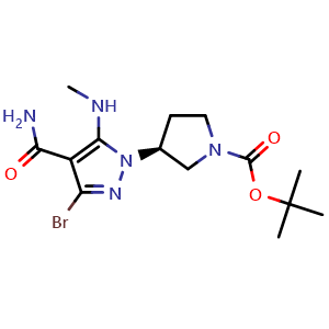 tert-butyl (3S)-3-[3-bromo-4-carbamoyl-5-(methylamino)-1H-pyrazol-1-yl]pyrrolidine-1-carboxylate