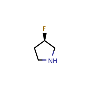 Chemical structure of (3R)-3-fluoropyrrolidine , CAS 679431-51-7, AChemBlock O33274