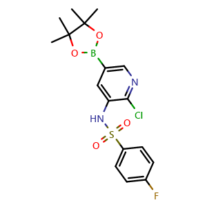 N-[2-chloro-5-(4,4,5,5-tetramethyl-1,3,2-dioxaborolan-2-yl)pyridin-3-yl]-4-fluorobenzene-1-sulfonamide
