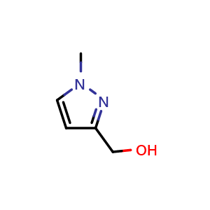 Chemical structure of (1-Methyl-1H-pyrazol-3-yl)methanol , CAS 84547-62-6, AChemBlock O33308