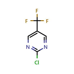 Chemical structure of 2-chloro-5-(trifluoromethyl)pyrimidine , CAS 69034-12-4, AChemBlock O33315