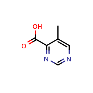 Chemical structure of 5-methylpyrimidine-4-carboxylic acid , CAS 933683-35-3, AChemBlock O33331