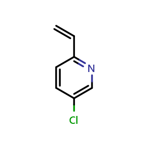 Chemical structure of 5-chloro-2-ethenylpyridine , CAS 223445-06-5, AChemBlock O33380
