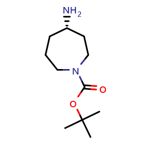 Chemical structure of tert-butyl (4S)-4-aminoazepane-1-carboxylate , CAS 878630-84-3, AChemBlock O33381