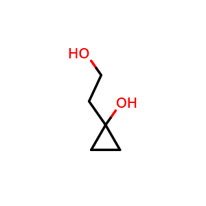Chemical structure of 1-(2-hydroxyethyl)cyclopropan-1-ol , CAS 128312-78-7, AChemBlock O33441