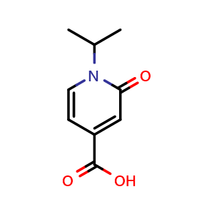 Chemical structure of 2-oxo-1-(propan-2-yl)-1,2-dihydropyridine-4-carboxylic acid , CAS 1203544-02-8, AChemBlock O33446