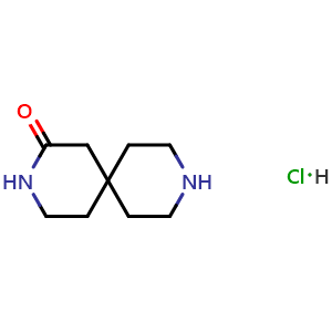 Chemical structure of 3,9-Diazaspiro[5.5]undecan-2-one hydrochloride , CAS 2089291-46-1, AChemBlock O33508