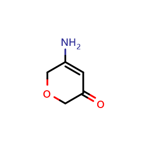 Chemical structure of 5-amino-3,6-dihydro-2H-pyran-3-one , CAS 265321-06-0, AChemBlock O33523