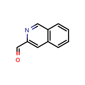 Chemical structure of isoquinoline-3-carbaldehyde , CAS 5470-80-4, AChemBlock O33529