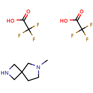 Chemical structure of 6-methyl-2,6-diazaspiro[3.4]octane; bis(trifluoroacetic acid) , CAS 2173992-45-3, AChemBlock O33533
