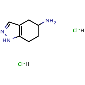 Chemical structure of 4,5,6,7-tetrahydro-1H-indazol-5-amine dihydrochloride , CAS 74197-17-4, AChemBlock O33540