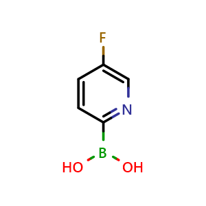 Chemical structure of (5-fluoropyridin-2-yl)boronic acid , CAS 946002-10-4, AChemBlock O33560