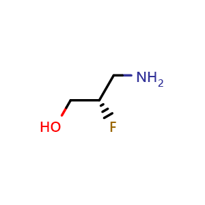 Chemical structure of (2S)-3-amino-2-fluoropropan-1-ol , CAS 344413-83-8, AChemBlock O33576