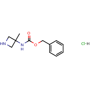Chemical structure of benzyl N-(3-methylazetidin-3-yl)carbamate hydrochloride , CAS 1951441-46-5, AChemBlock O33608