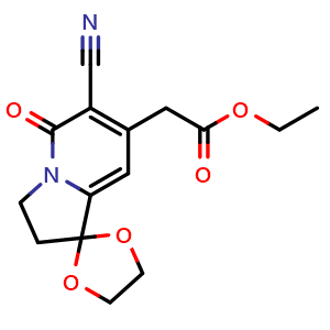Ethyl 2-(6-cyano-5-oxo-2,3-dihydro-5H-spiro[indolizine-1,2'-[1,3]dioxolan]-7-yl)acetate