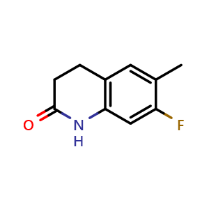 Chemical structure of 7-Fluoro-6-methyl-3,4-dihydroquinolin-2(1H)-one , CAS 183194-41-4, AChemBlock O33663