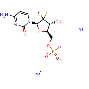 Chemical structure of Gemcitabine monophosphate , CAS 1638288-31-9, AChemBlock O33800