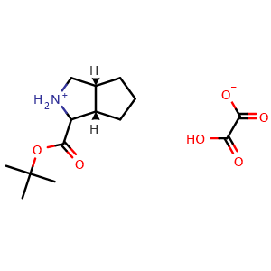 Chemical structure of (3aR,6aS)-1-(tert-Butoxycarbonyl)octahydrocyclopenta[c]pyrrol-2-ium carboxyformate , CAS 907606-68-2, AChemBlock O33978