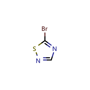 Chemical structure of 5-Bromo-1,2,4-thiadiazole , CAS 43201-13-4, AChemBlock O33981