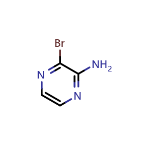 Chemical structure of 3-Bromopyrazin-2-amine , CAS 21943-12-4, AChemBlock O33982