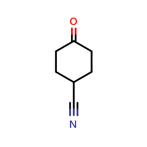Chemical structure of 4-Oxocyclohexanecarbonitrile , CAS 34916-10-4, AChemBlock O33986