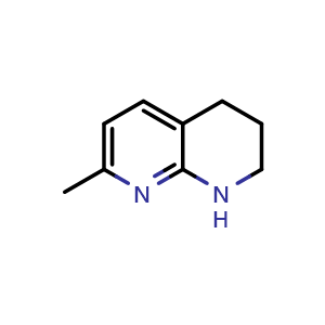 Chemical structure of 7-Methyl-1,2,3,4-tetrahydro-1,8-naphthyridine , CAS 274676-47-0, AChemBlock O34003