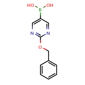 Chemical structure of 2-Benzyloxypyrimidine-5-boronic acid , CAS 1217500-86-1, AChemBlock O34039