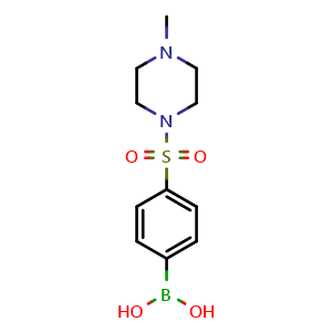 Chemical structure of [4-[(4-Methyl-1-piperazinyl)sulfonyl]phenyl]boronic acid , CAS 486422-11-1, AChemBlock O34047
