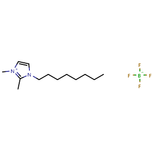 Chemical structure of 1-Octyl-2,3-dimethylimidazolium tetrafluoroborate , CAS 350493-10-6, AChemBlock O34048