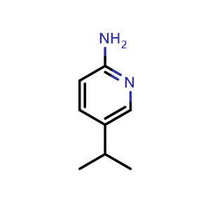 Chemical structure of 5-Propan-2-ylpyridin-2-amine , CAS 603310-75-4, AChemBlock O34069
