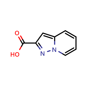 Chemical structure of Pyrazolo[1,5-a]pyridine-2-carboxylic acid , CAS 63237-88-7, AChemBlock O34079