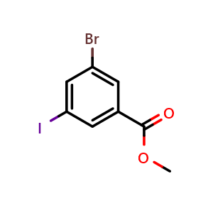Chemical structure of Methyl 3-bromo-5-iodobenzoate , CAS 188813-07-2, AChemBlock O34084