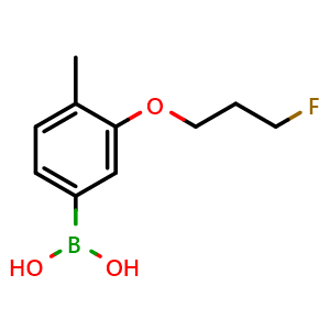 Chemical structure of (3-(3-Fluoropropoxy)-4-methylphenyl)boronic acid , CAS 1704074-02-1, AChemBlock O34129