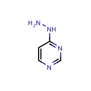 Chemical structure of 4-Hydrazinylpyrimidine , CAS 22930-71-8, AChemBlock O34192