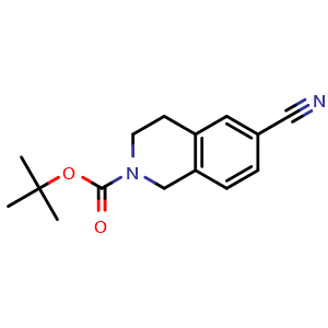 Chemical structure of tert-Butyl 6-cyano-3,4-dihydroisoquinoline-2(1H)-carboxylate , CAS 166398-33-0, AChemBlock O34199