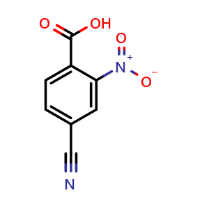 Chemical structure of 4-Cyano-2-nitro-benzoic acid , CAS 64629-99-8, AChemBlock O34225