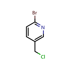 Chemical structure of 2-Bromo-5-chloromethyl-pyridine , CAS 168173-56-6, AChemBlock O34227