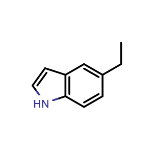 Chemical structure of 5-Ethylindole , CAS 68742-28-9, AChemBlock O34259