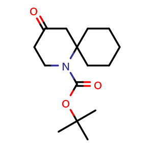 Chemical structure of tert-Butyl 4-oxo-1-azaspiro[5.5]undecane-1-carboxylate , CAS 778647-35-1, AChemBlock O34328