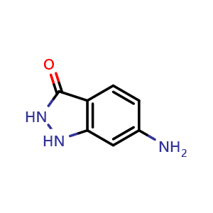 Chemical structure of 6-Amino-1,2-dihydroindazol-3-one , CAS 59673-74-4, AChemBlock O34341