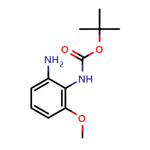 Chemical structure of tert-Butyl 2-amino-6-methoxyphenylcarbamate , CAS 954238-84-7, AChemBlock O34346