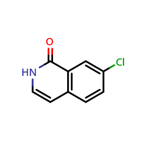 Chemical structure of 7-Chloroisoquinolin-1(2H)-one , CAS 24188-74-7, AChemBlock O34352