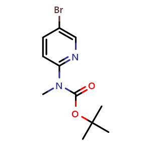 Chemical structure of tert-Butyl (5-bromopyridin-2-yl)methylcarbamate , CAS 227939-01-7, AChemBlock O34361