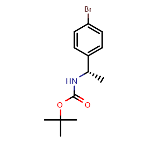 Chemical structure of (S)-tert-Butyl 1-(4-bromophenyl)ethylcarbamate , CAS 847728-89-6, AChemBlock O34369