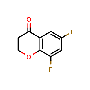 Chemical structure of 6,8-Difluoro-2,3-dihydrochromen-4-one , CAS 259655-01-1, AChemBlock O34392