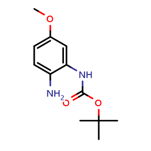 Chemical structure of tert-Butyl 2-amino-5-methoxyphenylcarbamate , CAS 362670-09-5, AChemBlock O34400