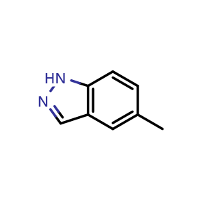 Chemical structure of 5-Methyl-1H-indazole , CAS 1776-37-0, AChemBlock O34411