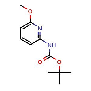 Chemical structure of (6-Methoxy-pyridin-2-yl)-carbamic acid tert-butyl ester , CAS 855784-40-6, AChemBlock O34415